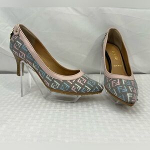 Fendi Y2K Multicolor Zucca Canvas Pumps w/ Gold Charm – EU 36.5